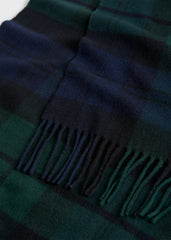 Checked cashmere scarf midnight/green