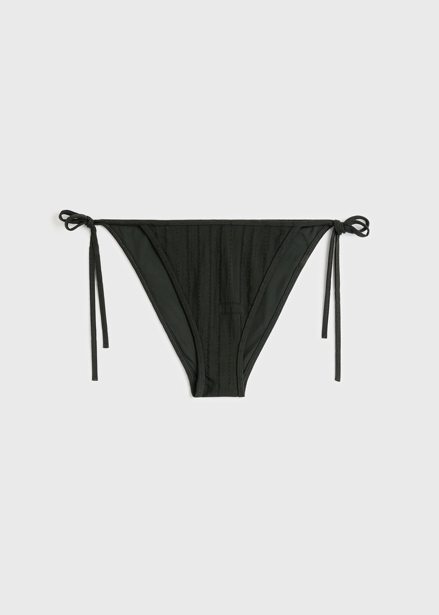 Monogram pointelle bikini bottoms dark green