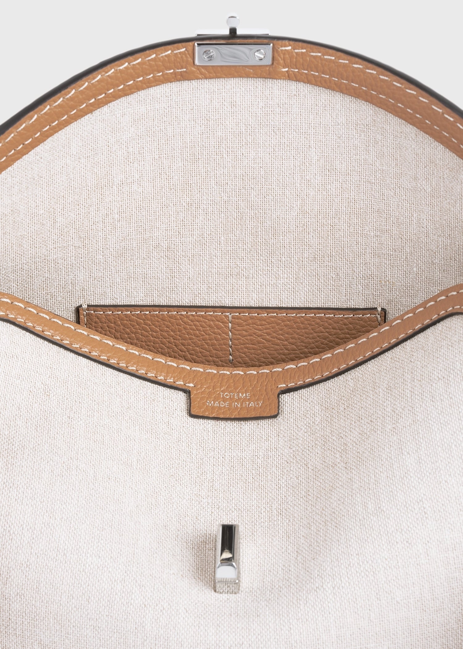 T-lock canvas clutch ecru/tan