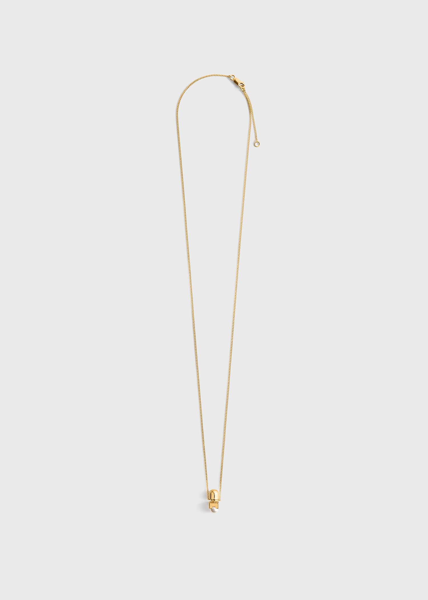 Long faux pearl necklace white