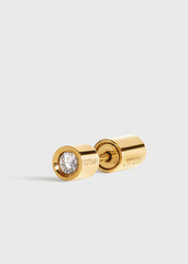 Bezel diamond earring 18kt gold