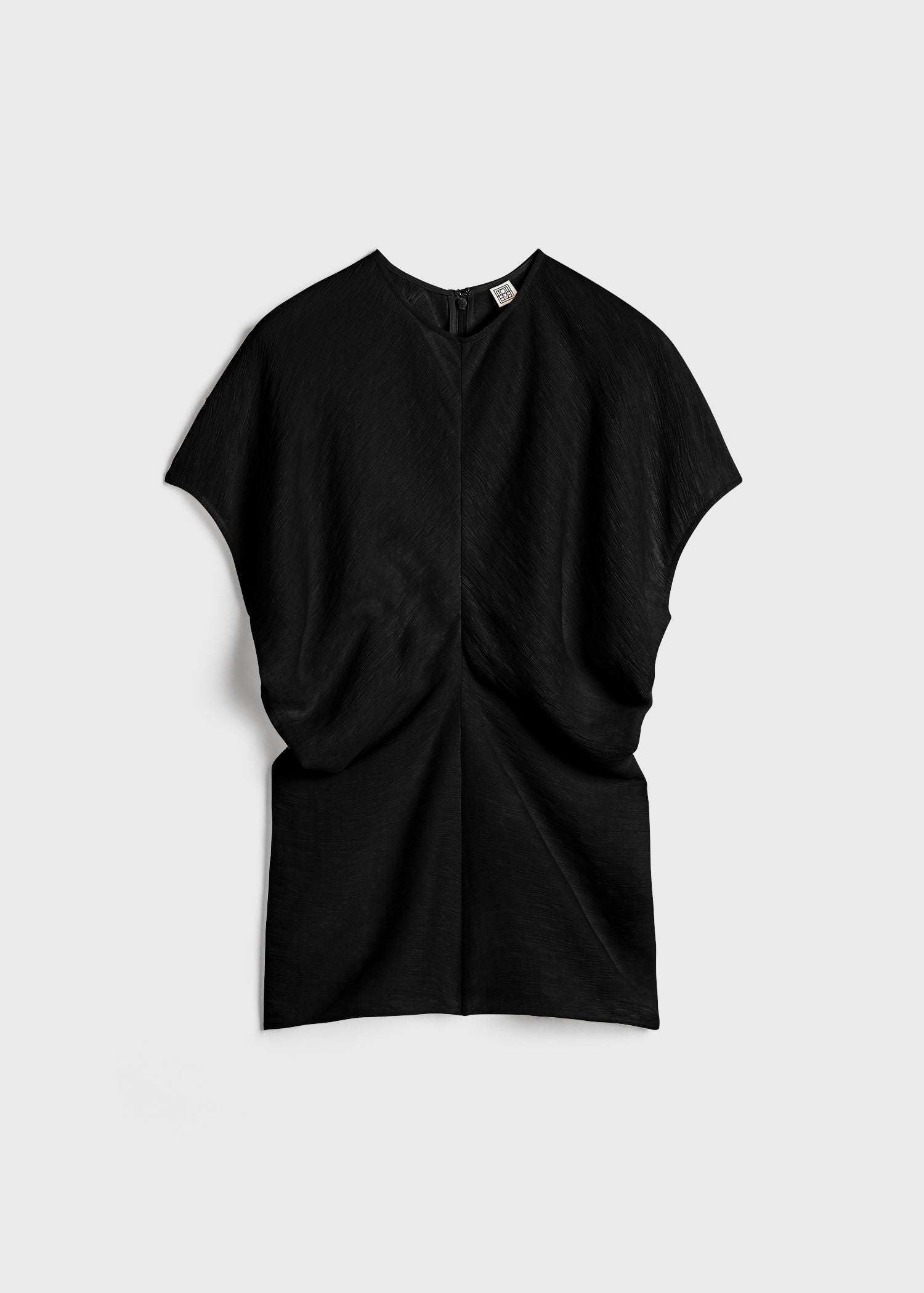 Slouch waist basketweave top black