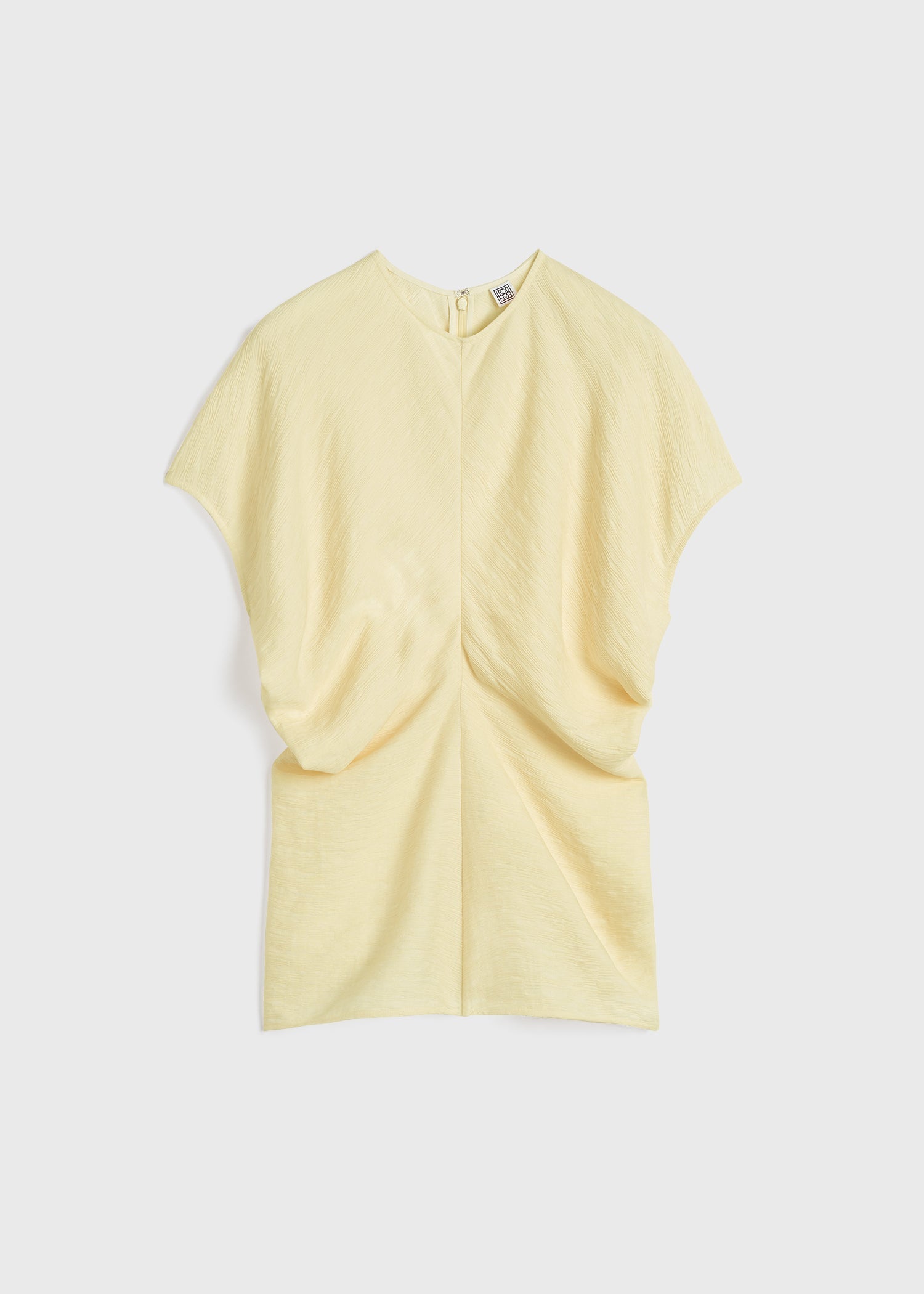 Slouch waist basketweave top straw