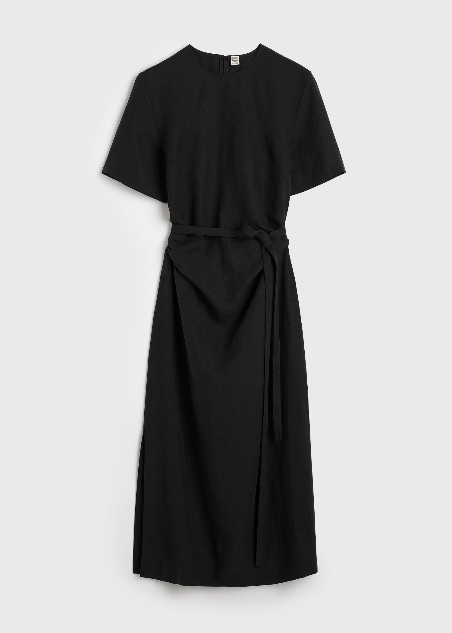 Tie-waist dress black