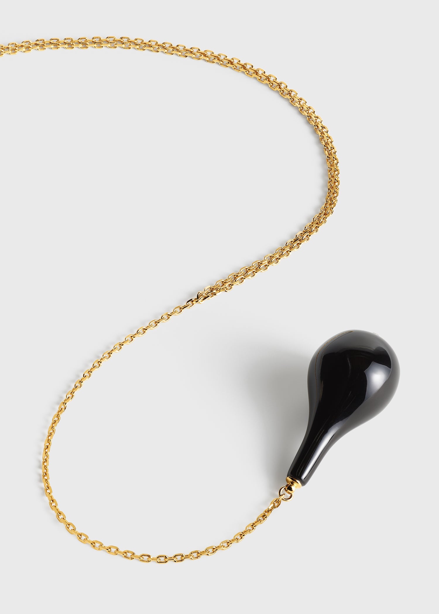Large onyx drop necklace black/gold