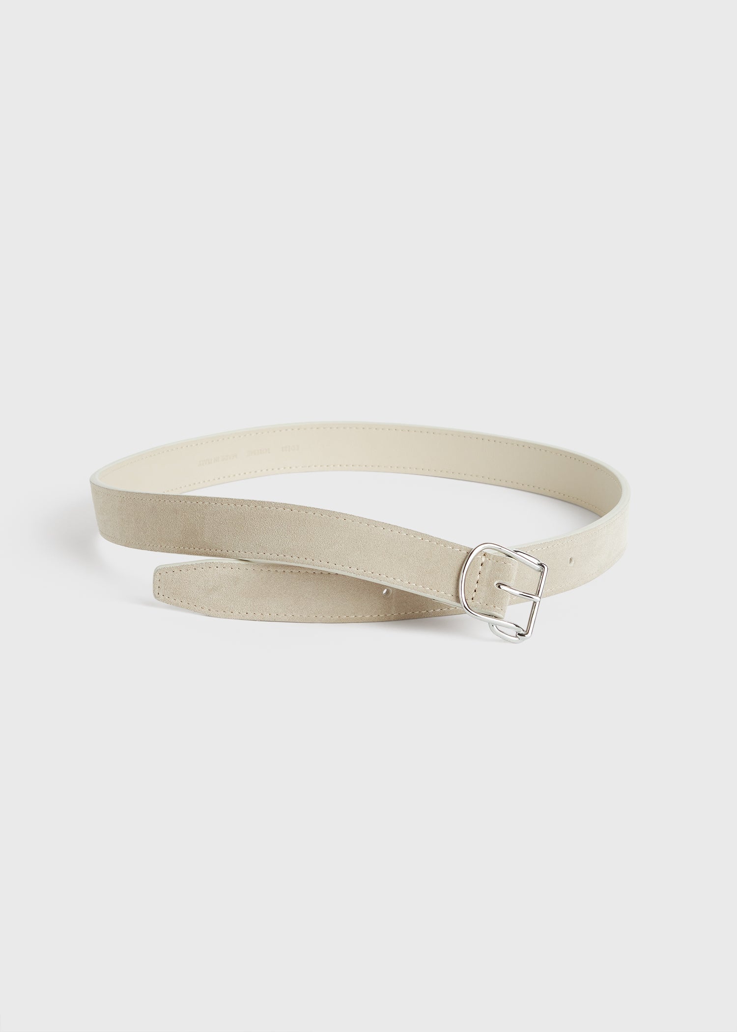 Swirl suede belt pearl