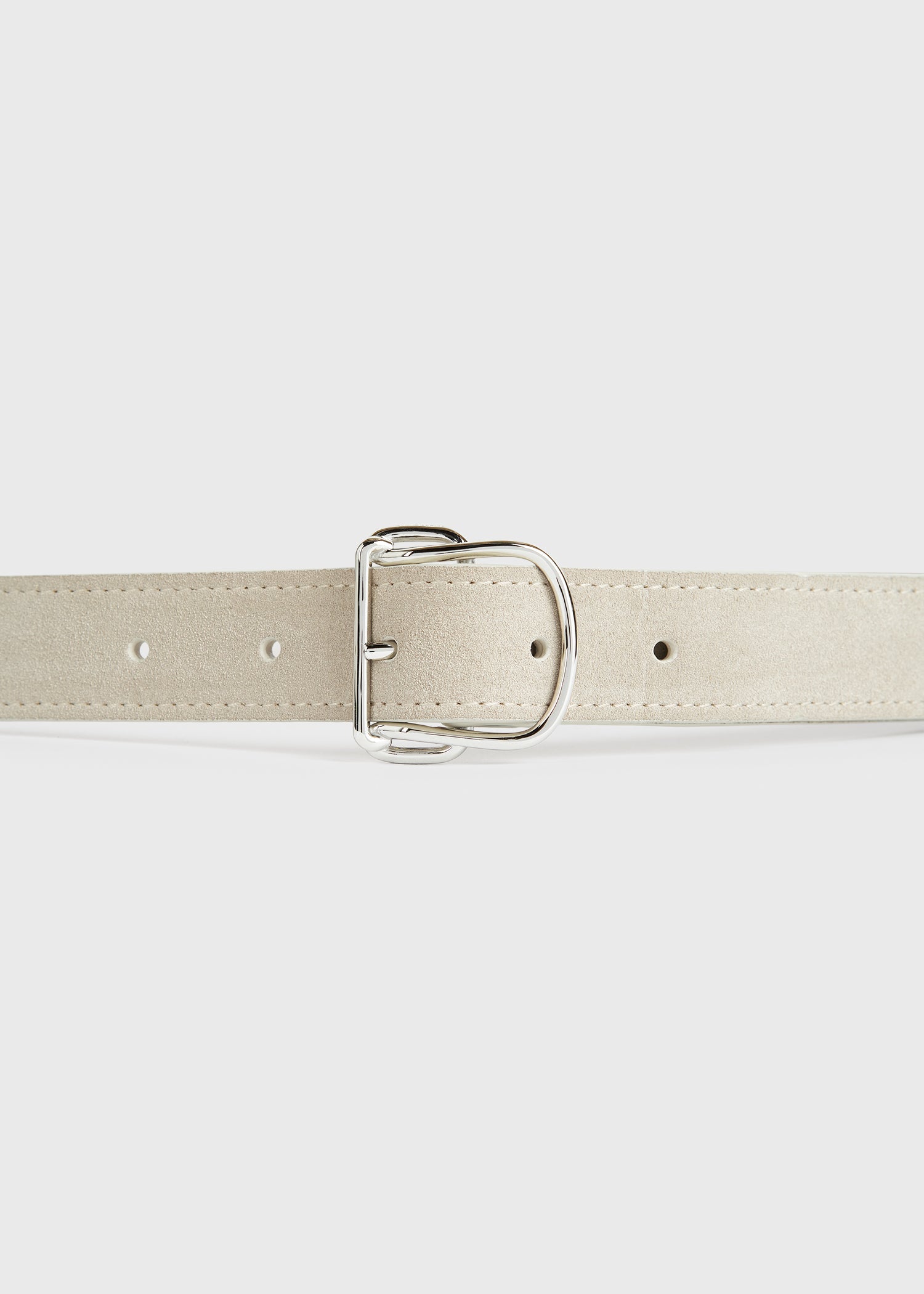 Swirl suede belt pearl