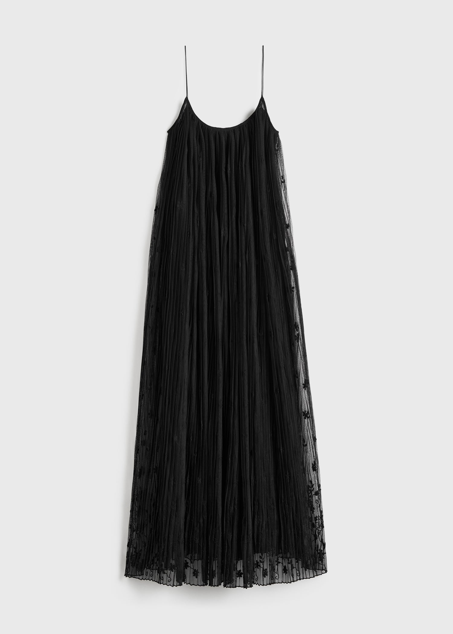Floral tulle dress black