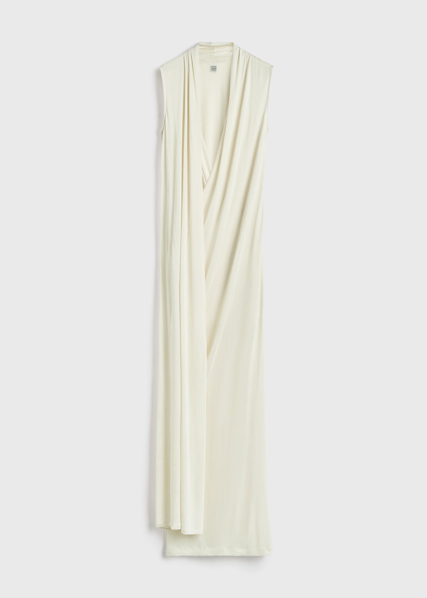 Overlapped scarf dress ecru