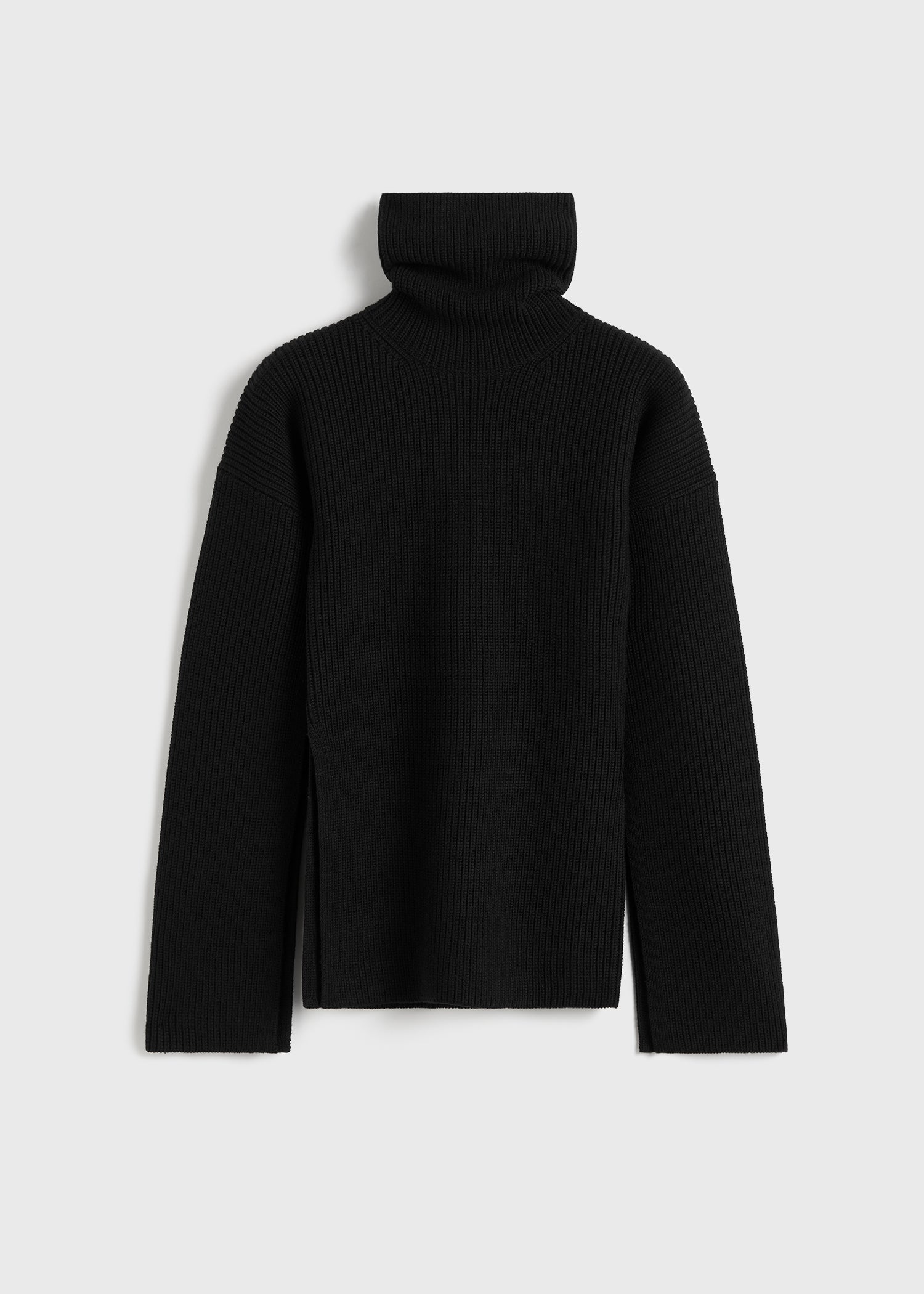 Slit sleeve knit black