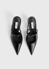 Naplack stiletto slingbacks black