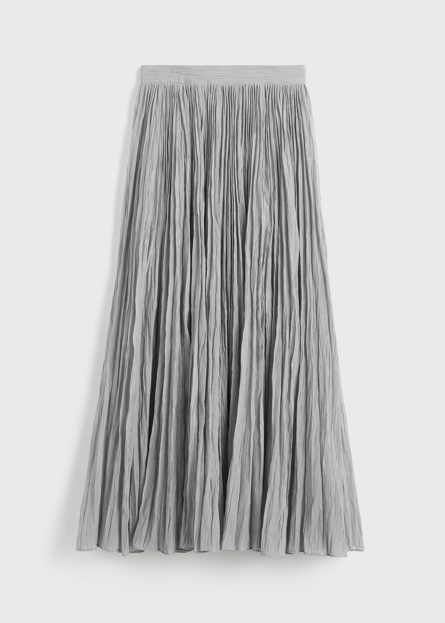 Crinkled plissé skirt pale grey