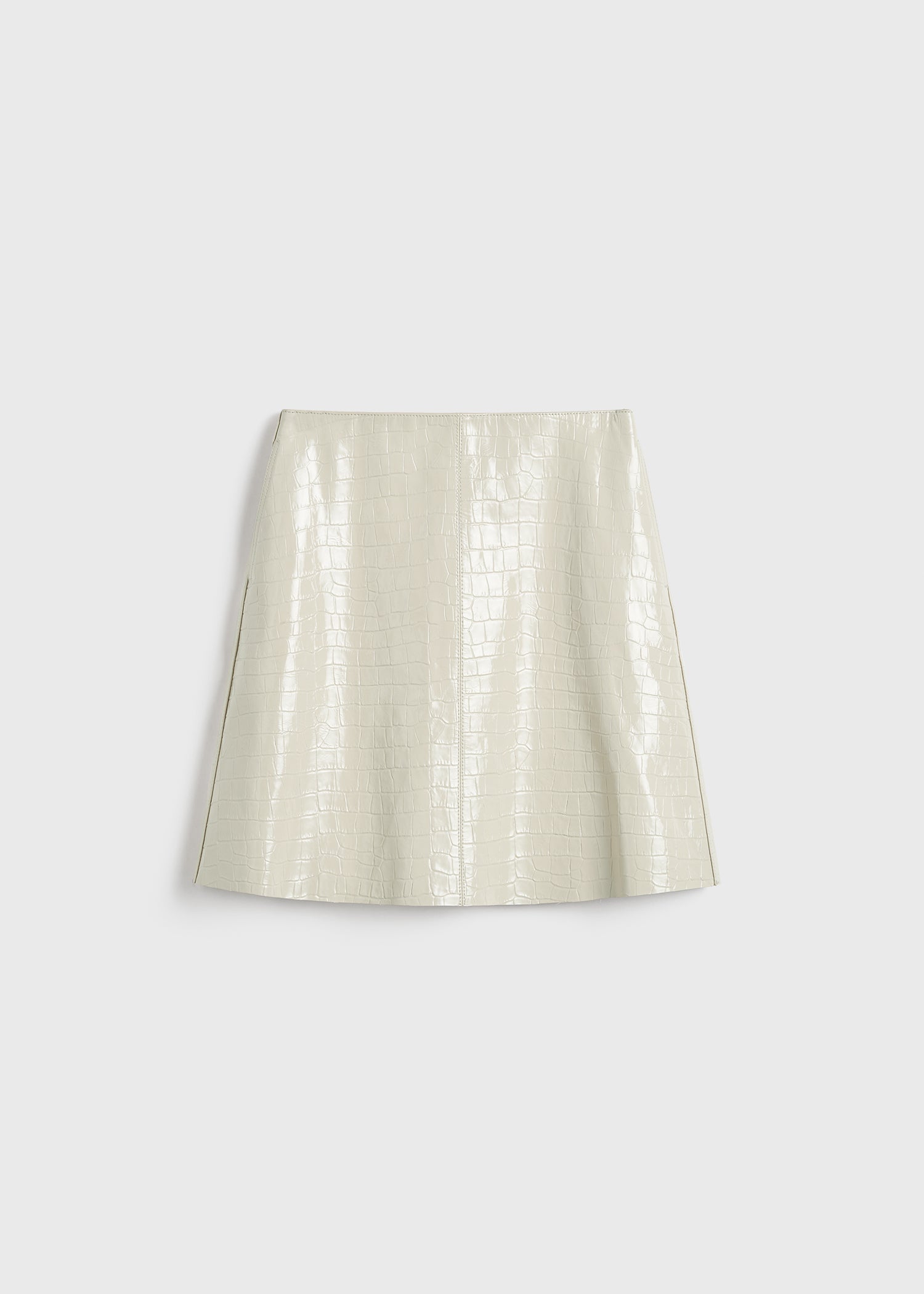 Croco-embossed skirt oyster