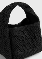 Petite crochet bucket bag black