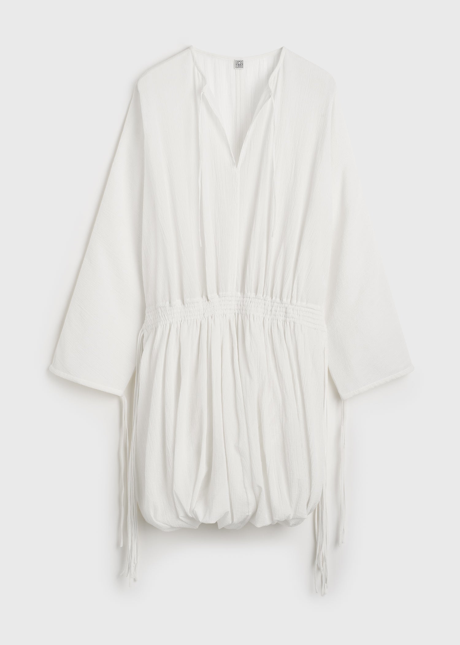 Drawstring dress off-white
