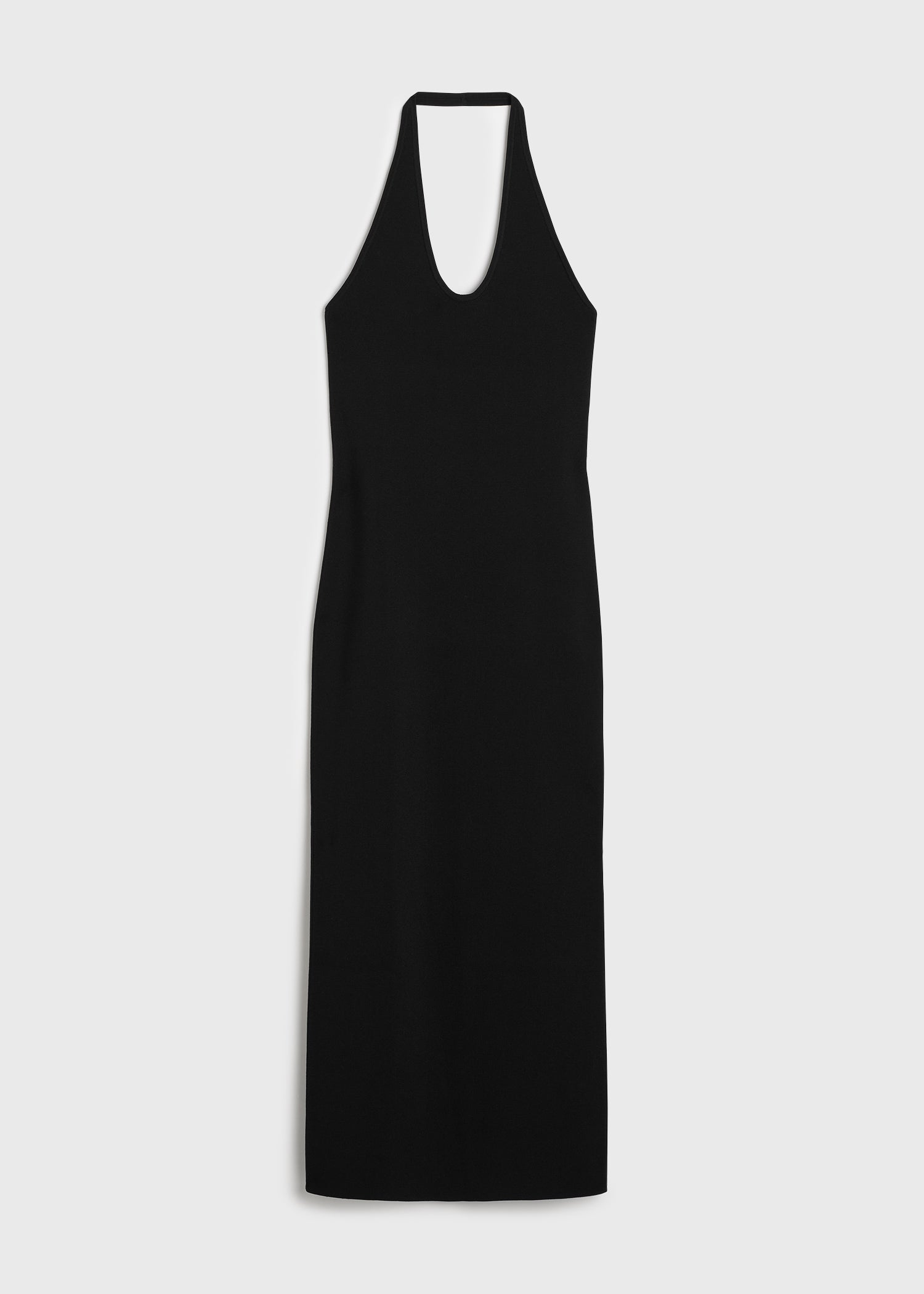 Compact knit halter dress black
