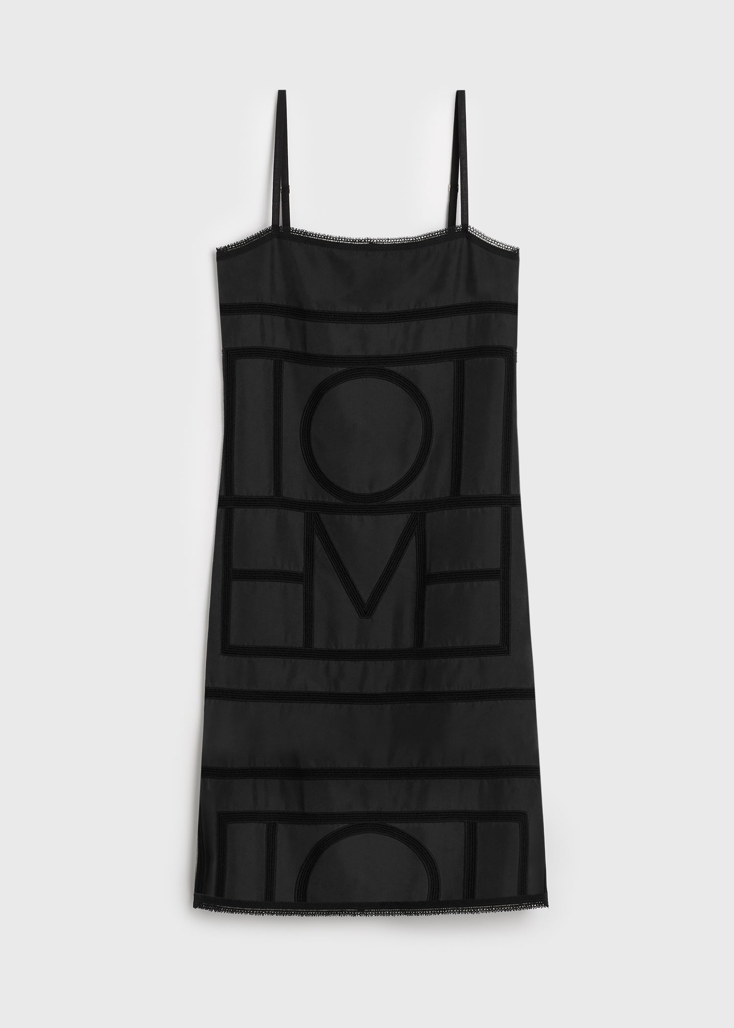 Monogram silk dress washed black