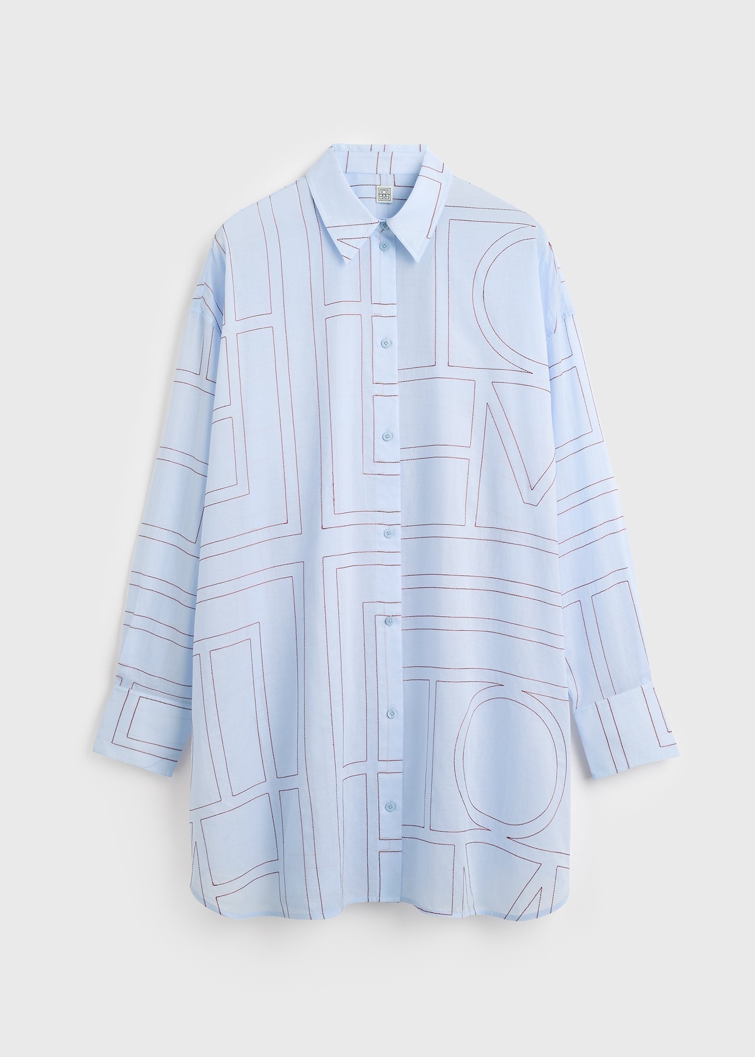 Long summer shirt sky/red