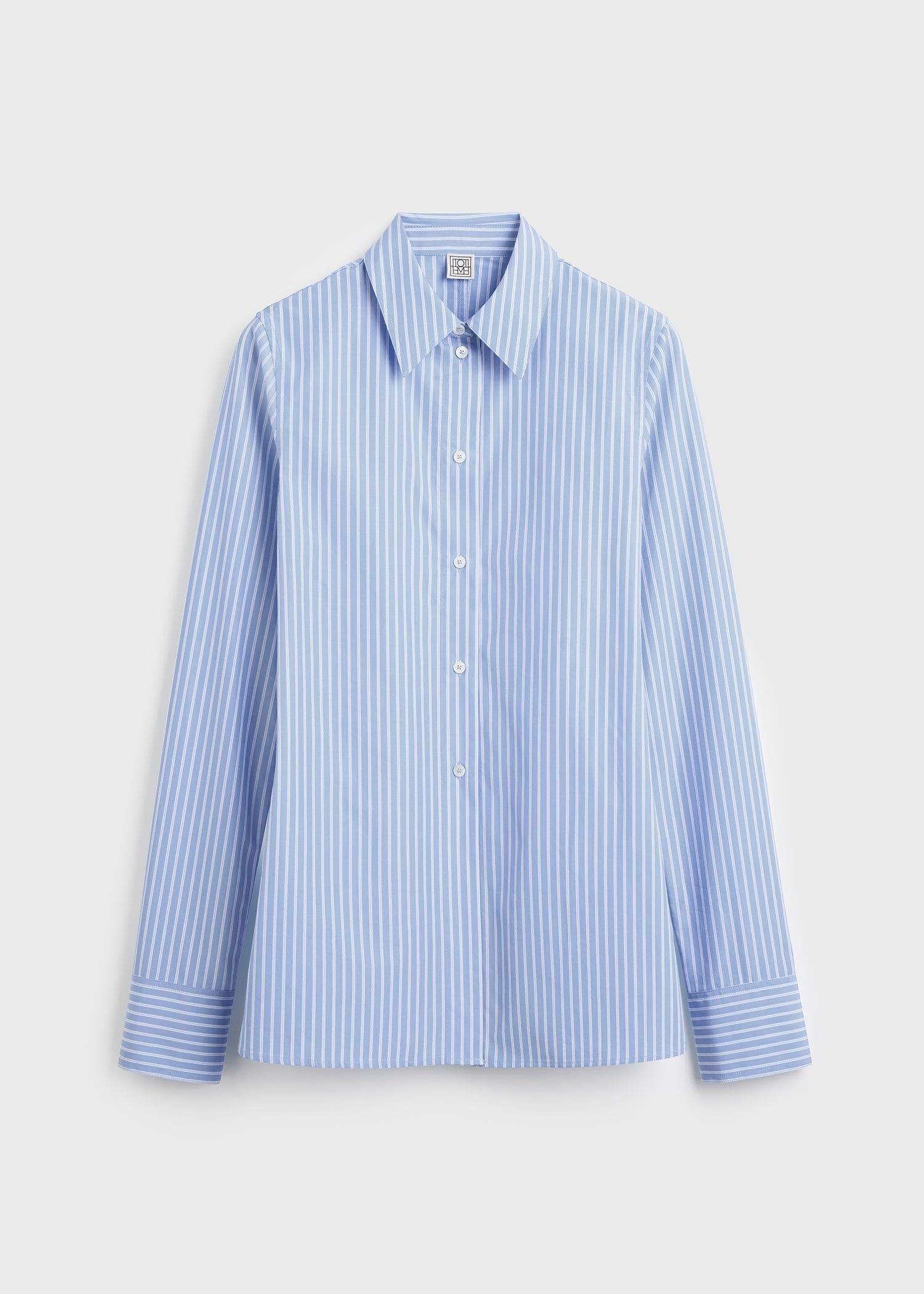 Striped poplin shirt blue/white