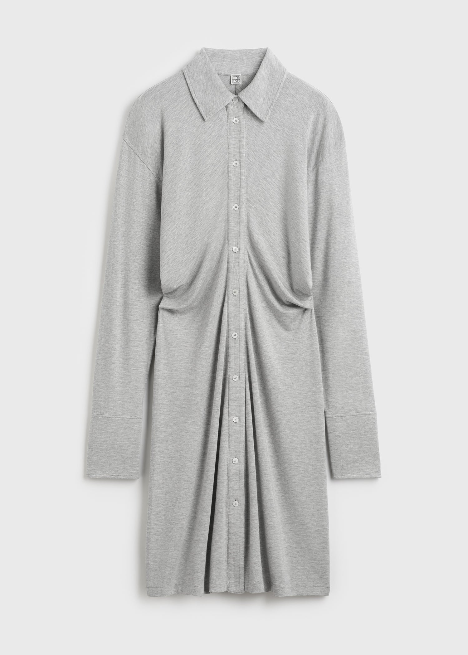 Slouch jersey shirtdress pale grey mélange