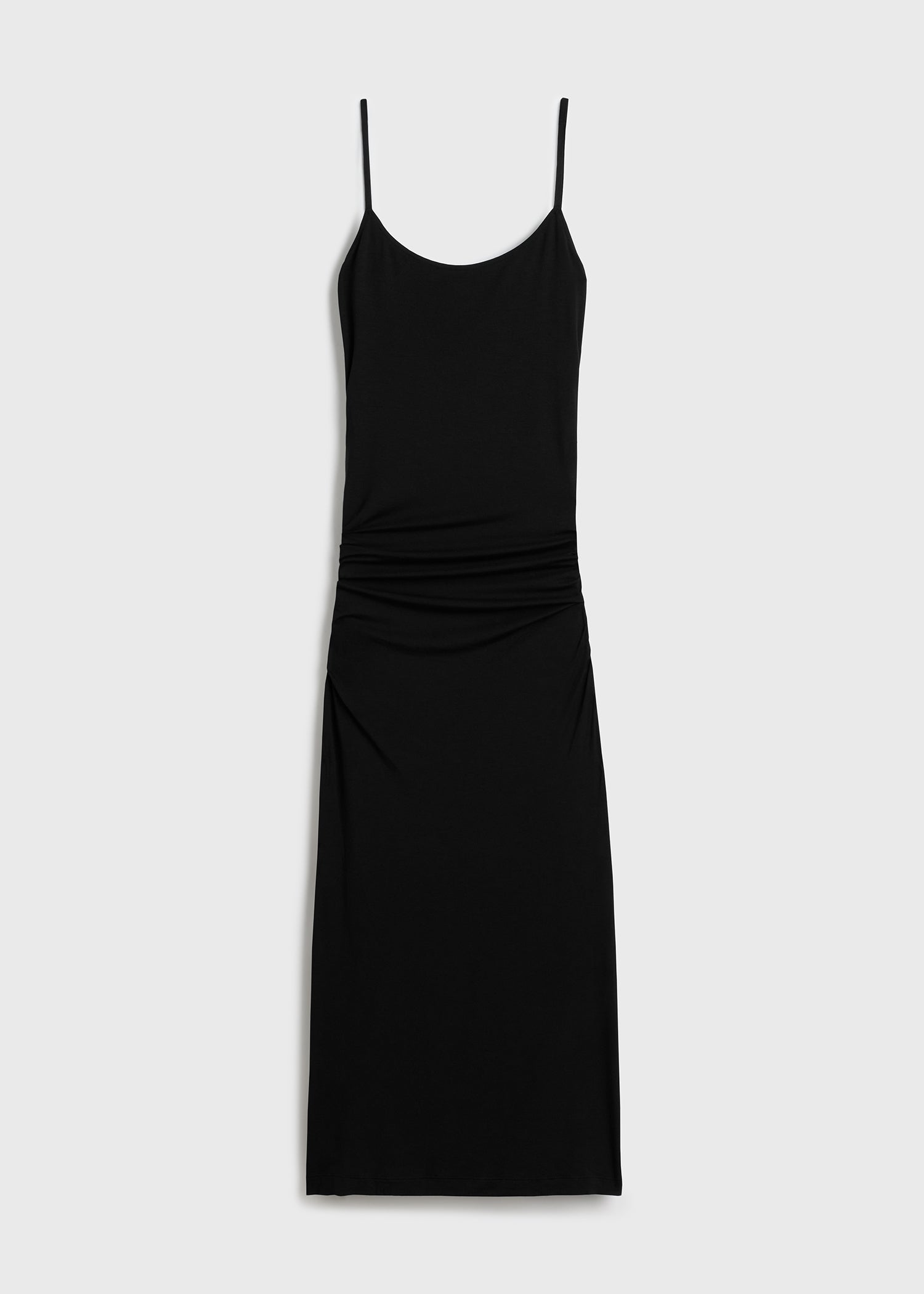 Draped slip dress black