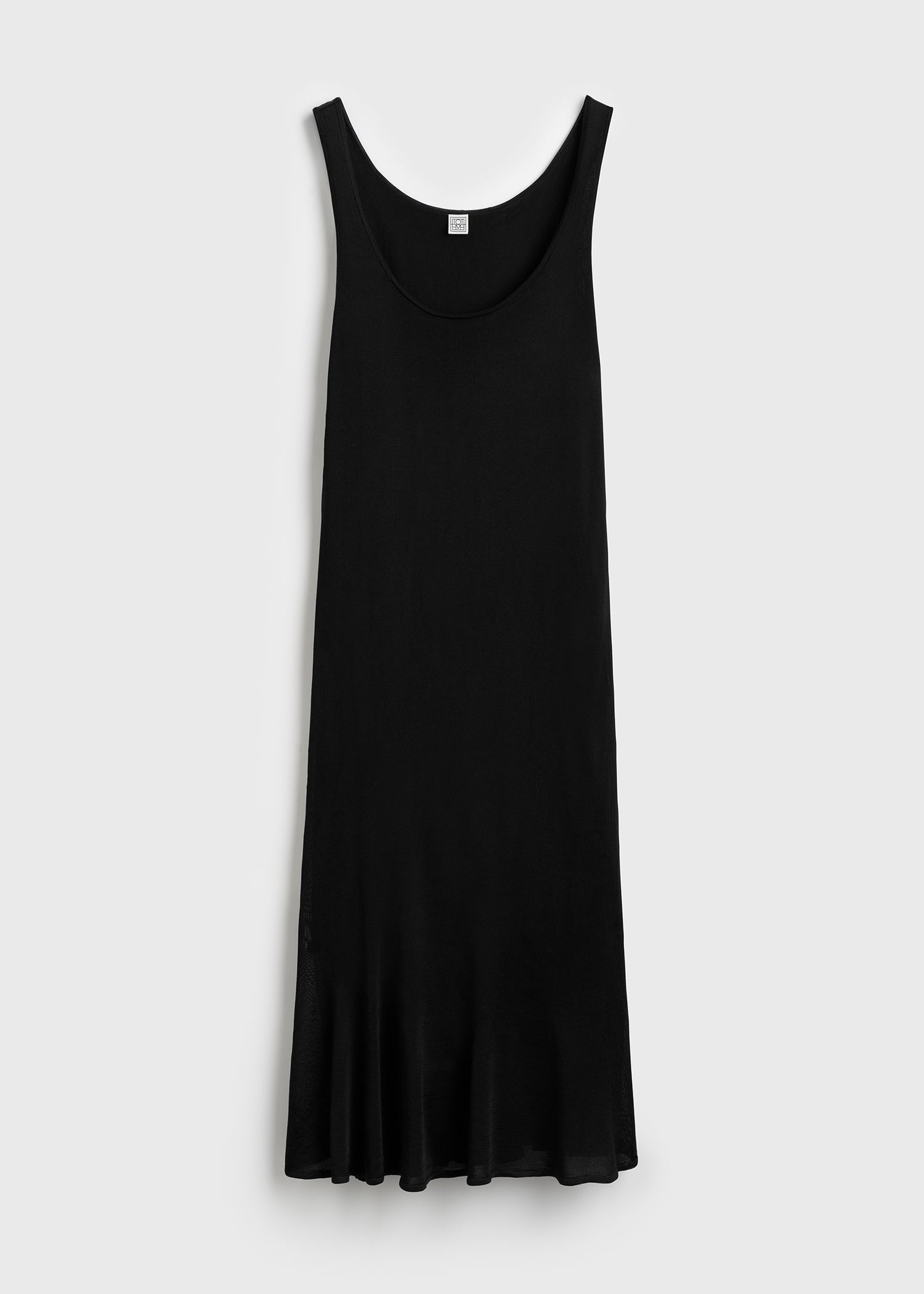 Fluted hem dress black
