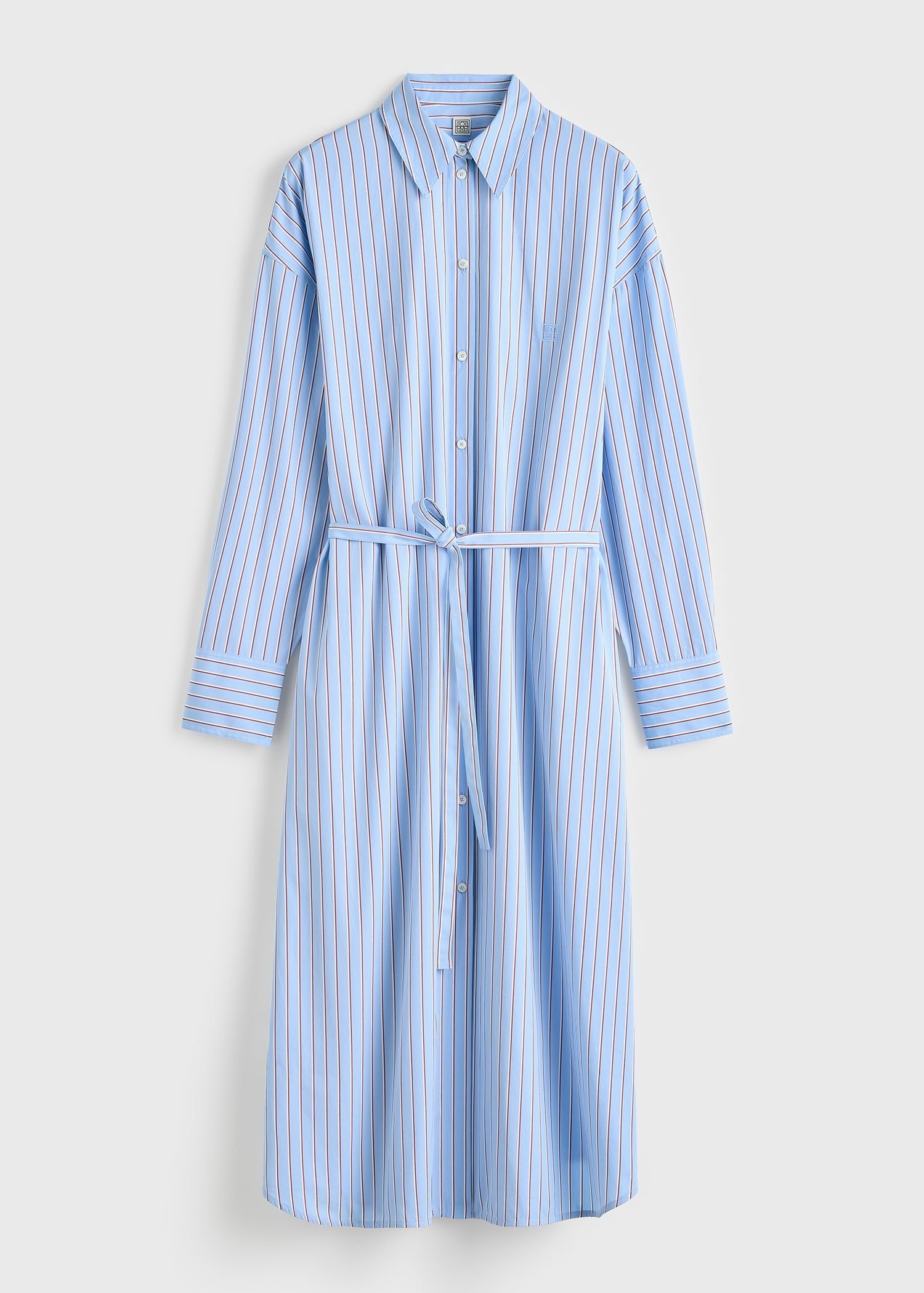 Striped shirtdress pale blue/red