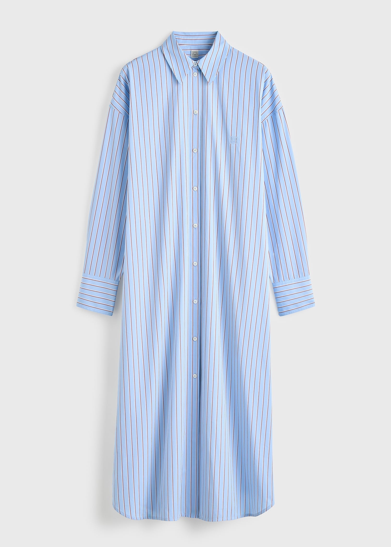 Striped shirtdress pale blue/red