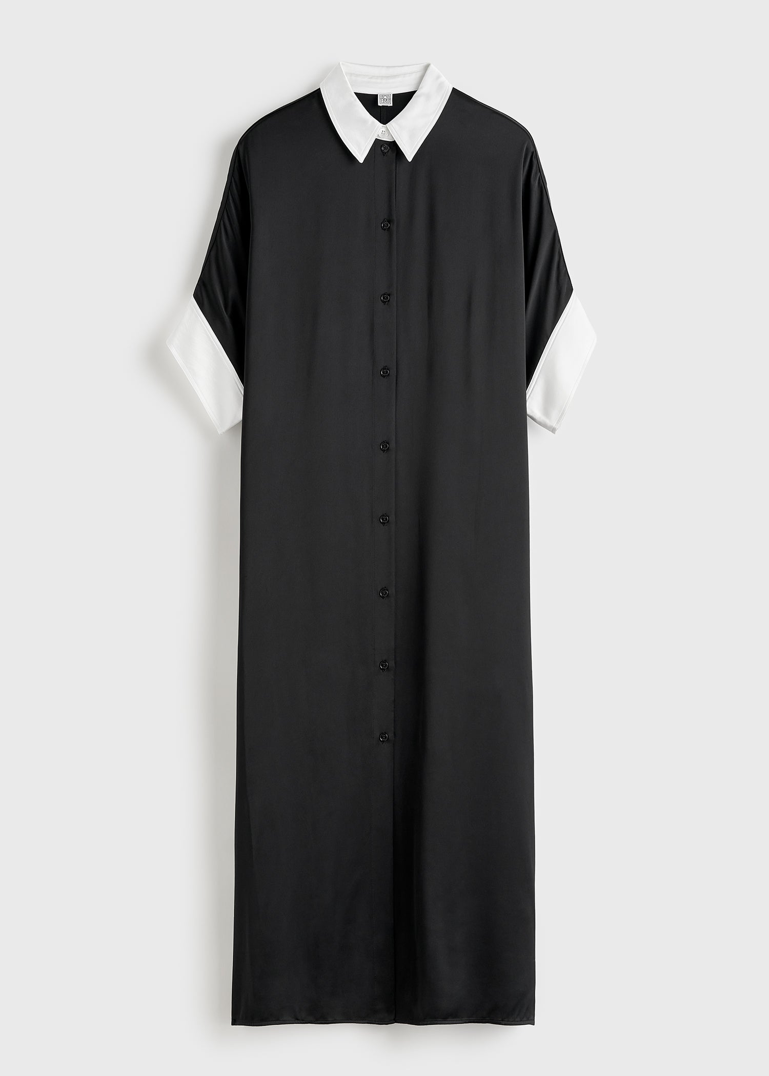 Satin shirtdress black