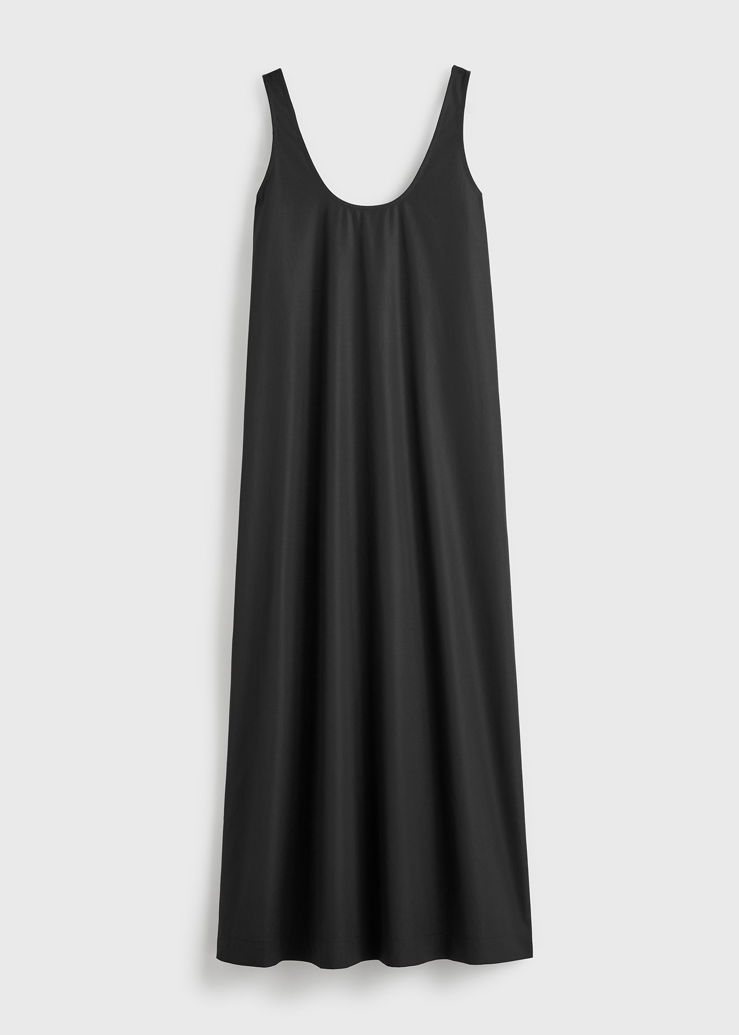 Scoop poplin dress black
