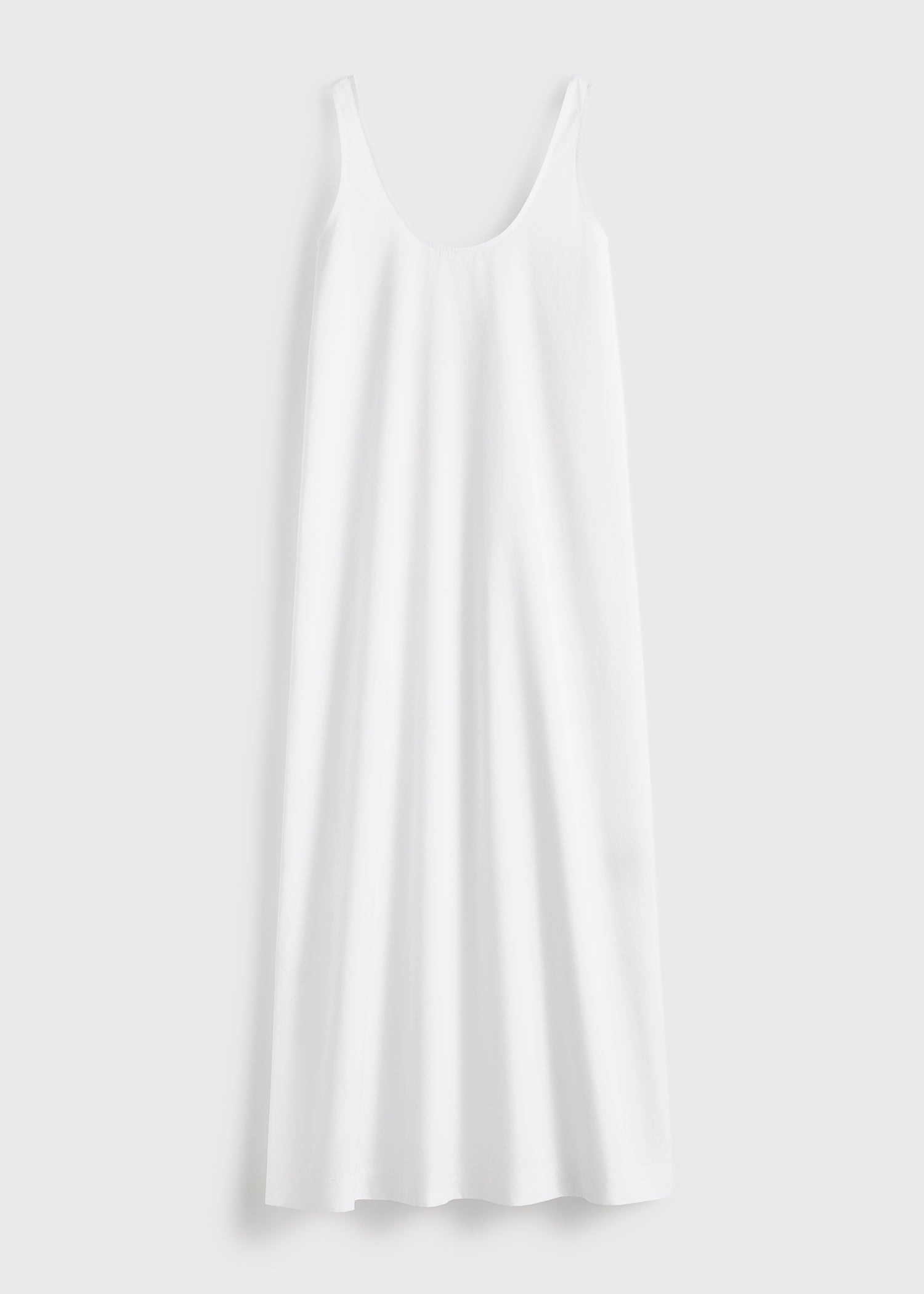 Scoop poplin dress white