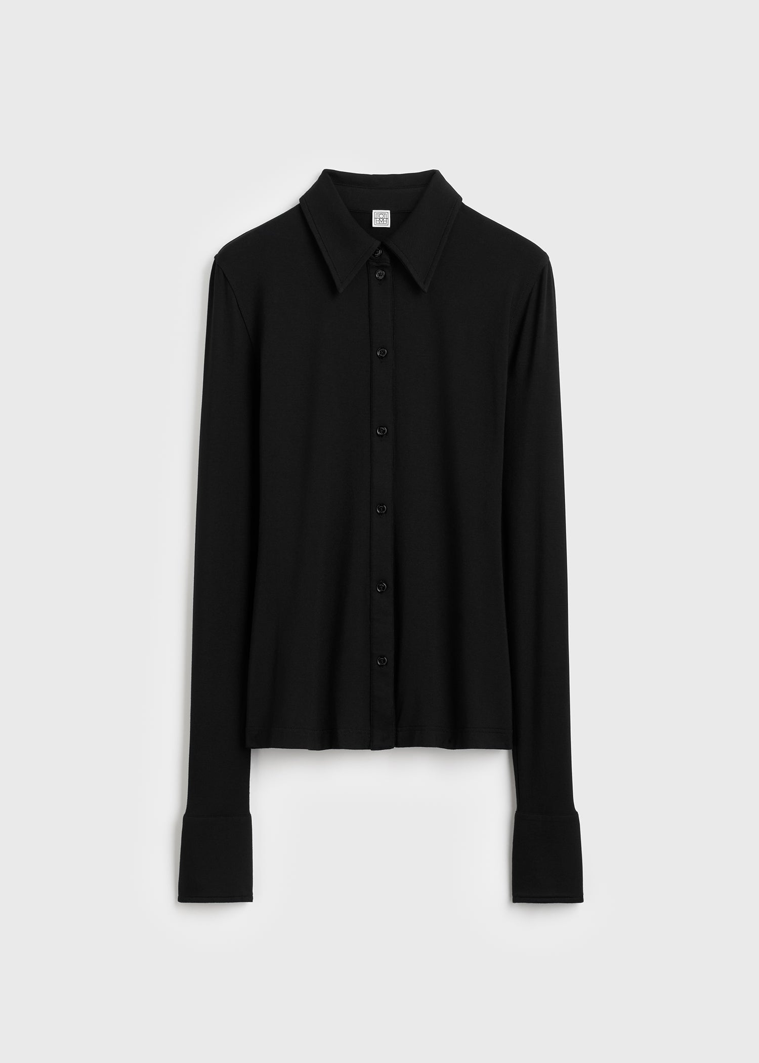 Fitted jersey shirt black