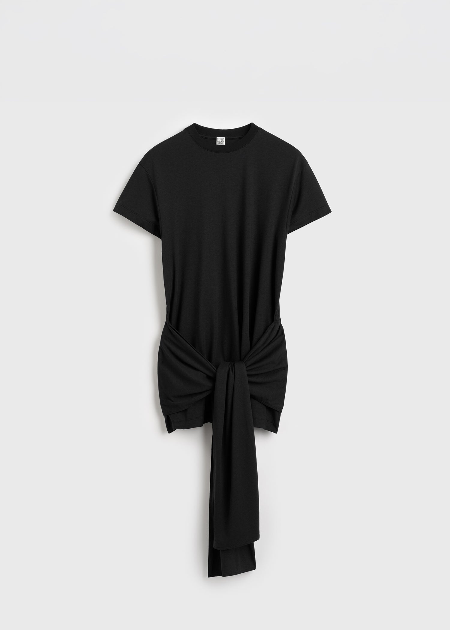 Tie-waist jersey top black