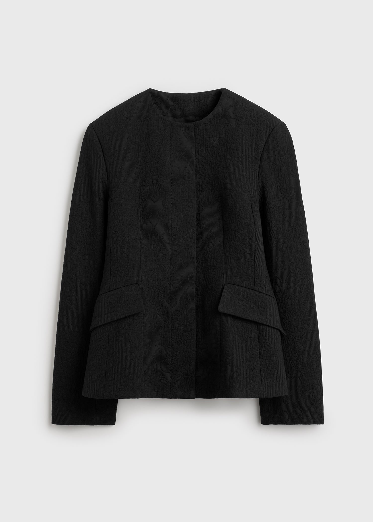 Jacquard cotton jacket black