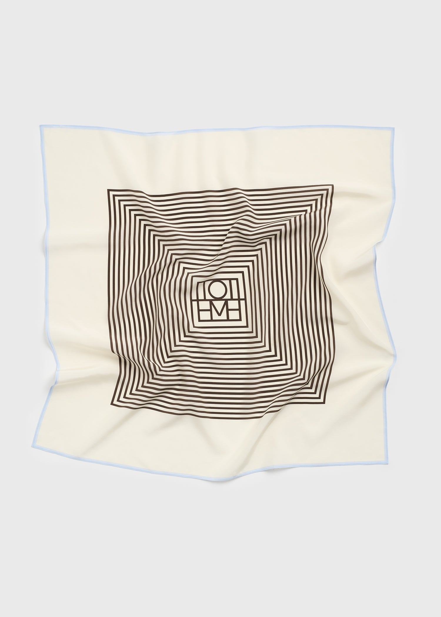 Centered monogram silk scarf macadamia