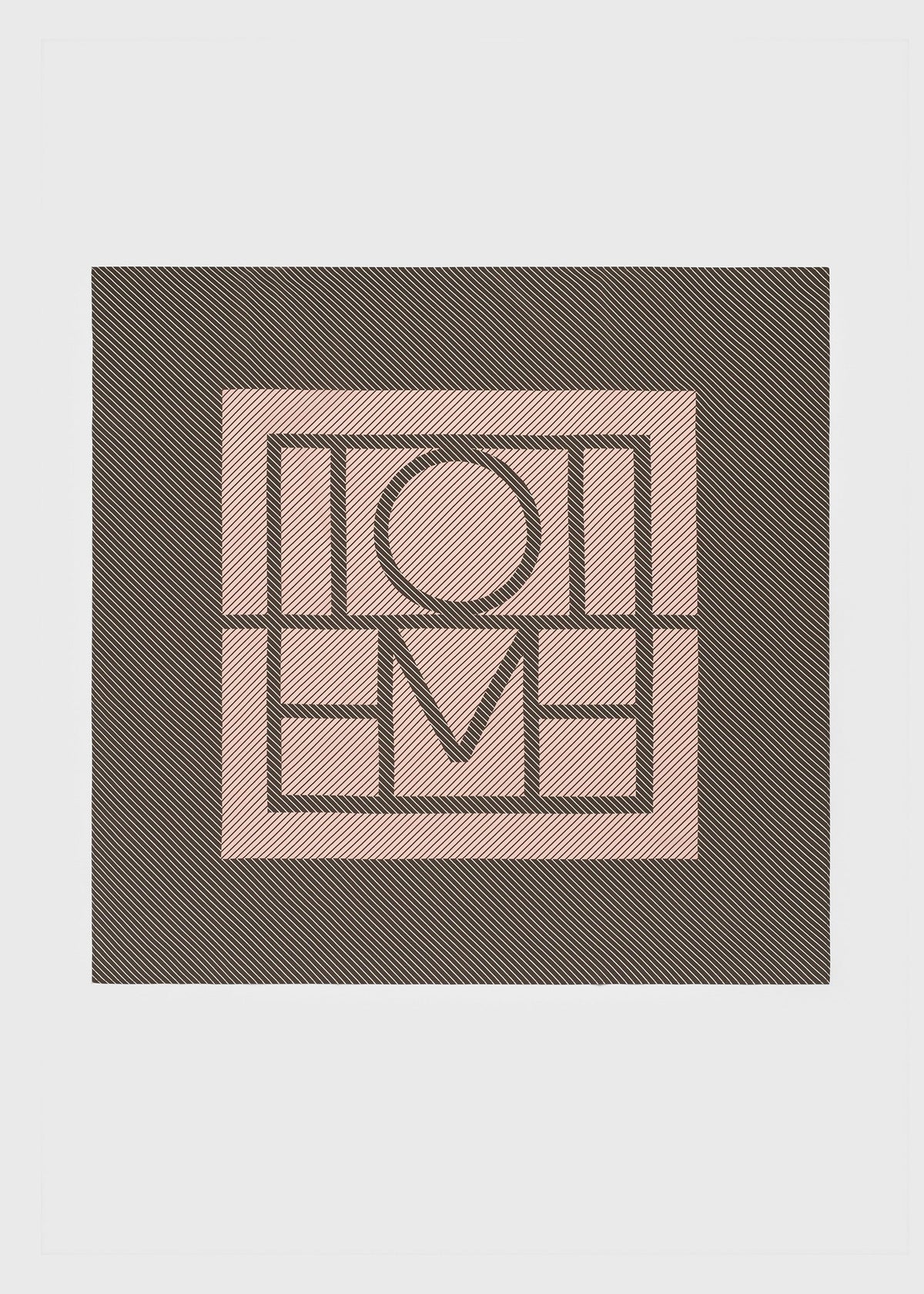 Centered monogram silk scarf walnut