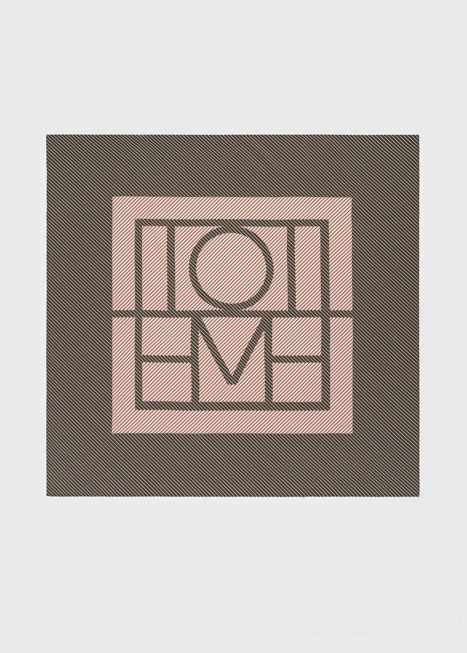 Centered monogram silk scarf walnut