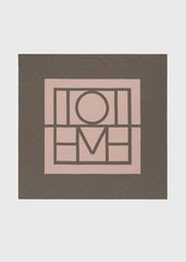 Centered monogram silk scarf walnut