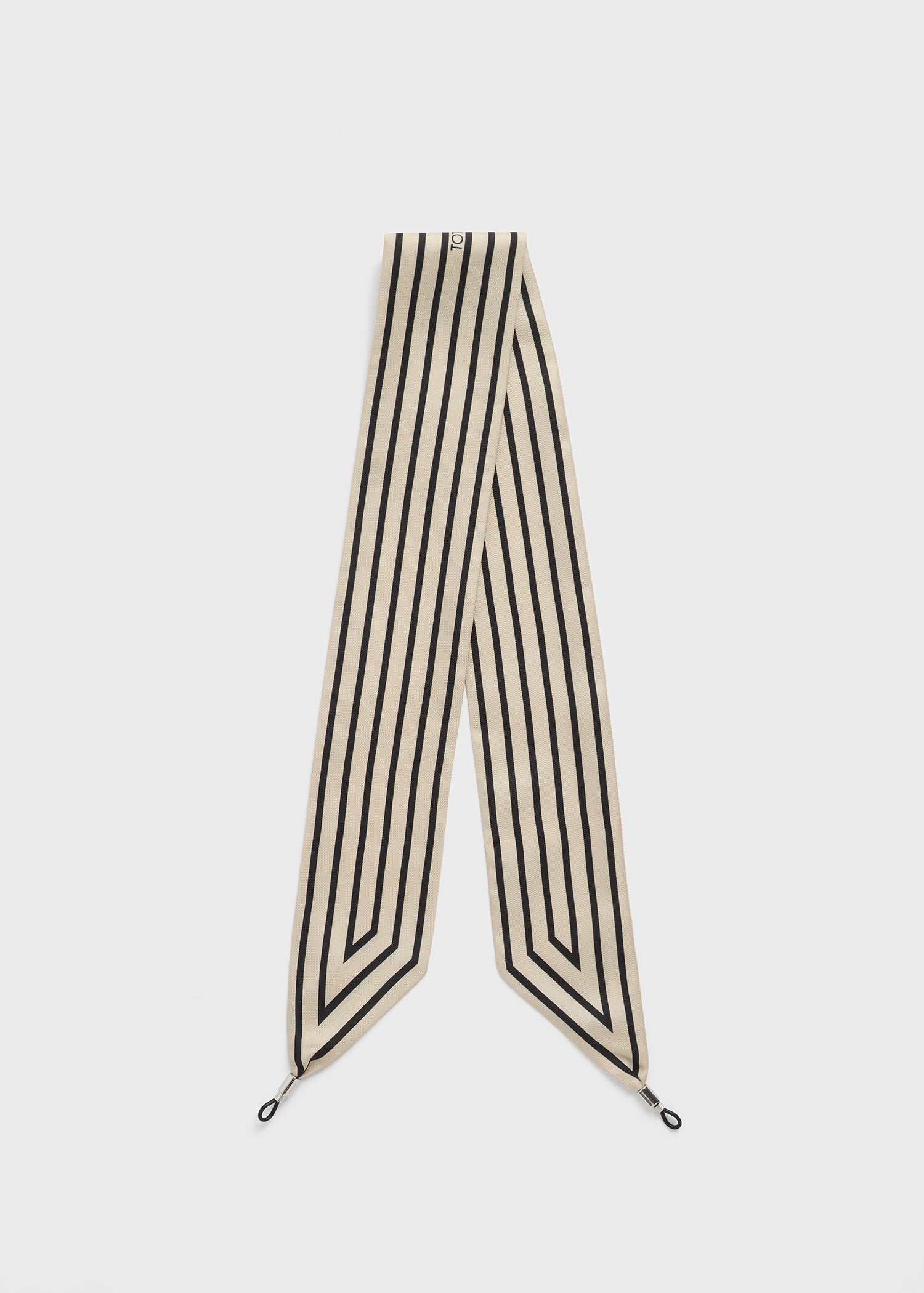 Striped sunglasses scarf ecru/black