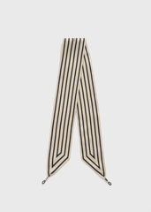 Striped sunglasses scarf ecru/black