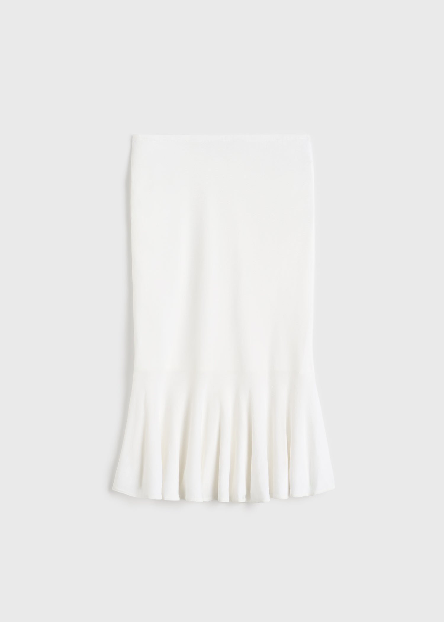 Fluted knit skirt optic white