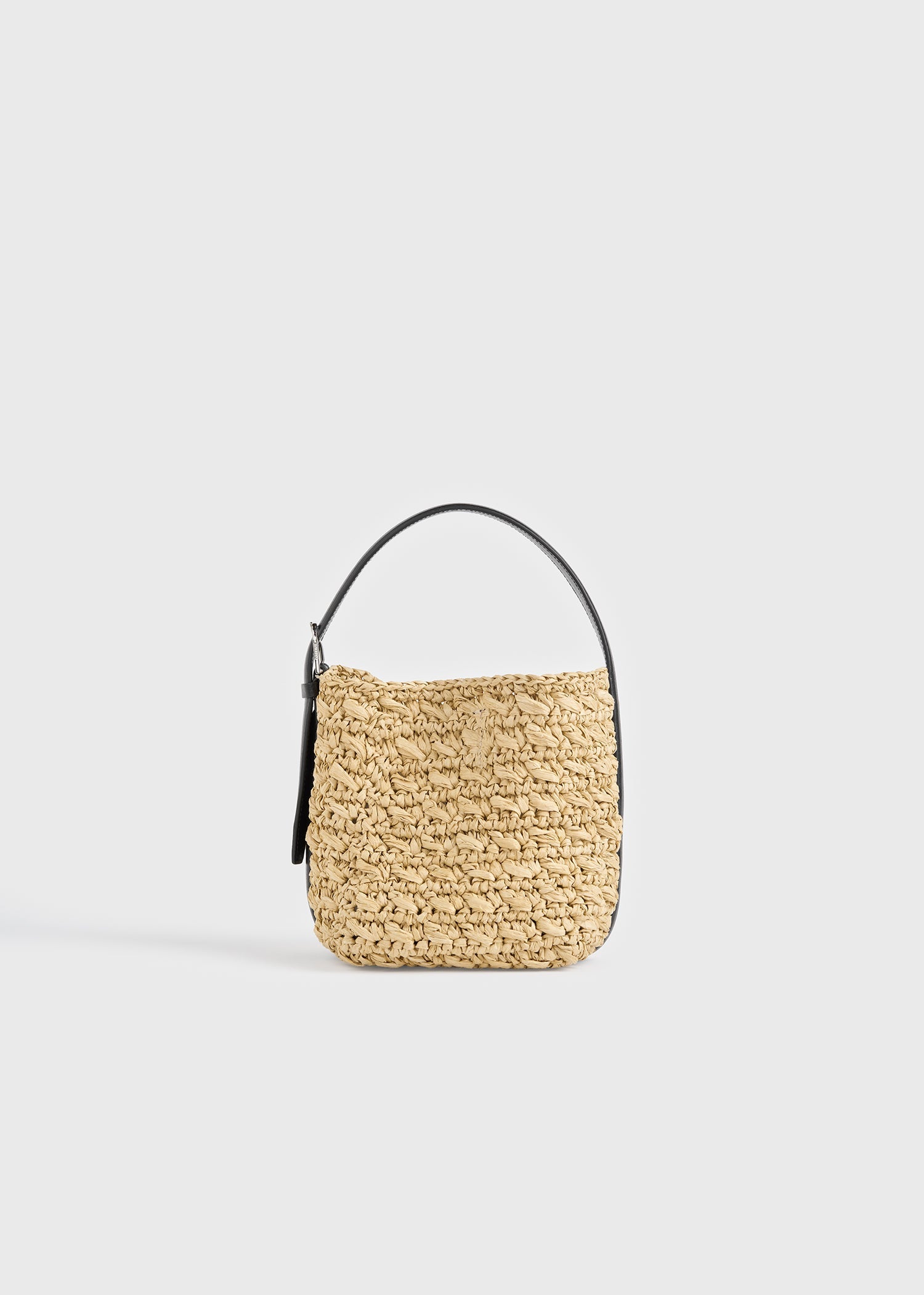 Small belted paper raffia tote natural