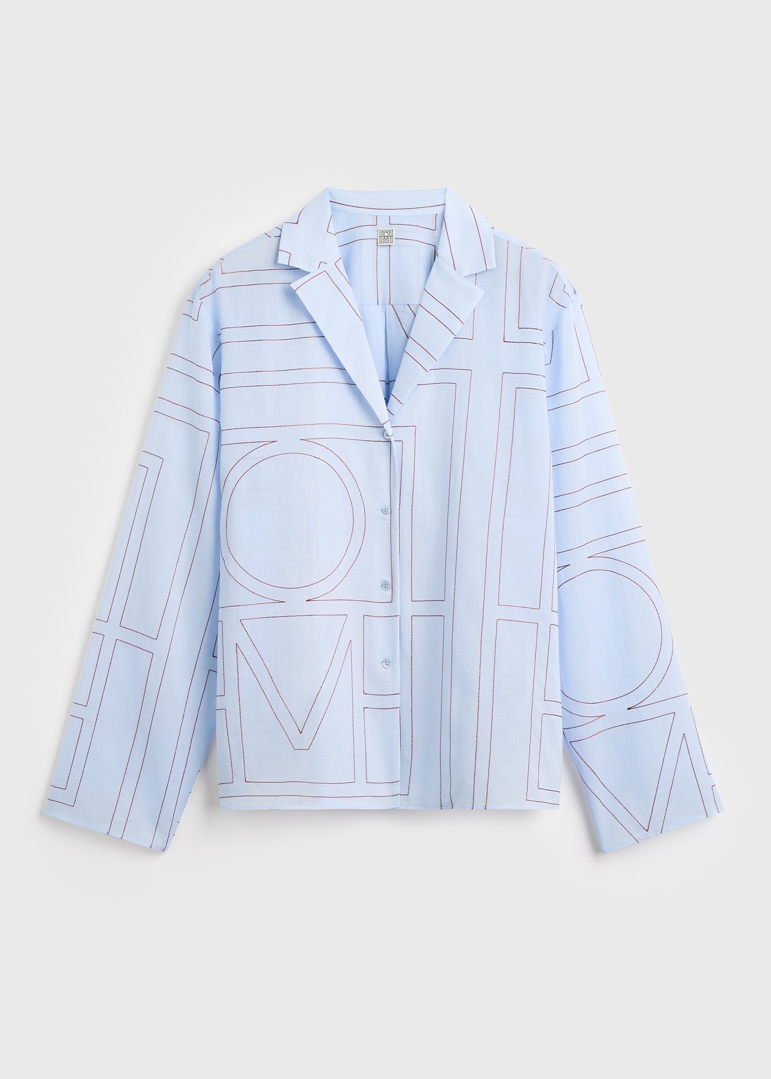 Monogram cotton-blend pj top sky