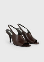 Contour lizard-embossed slingbacks brown