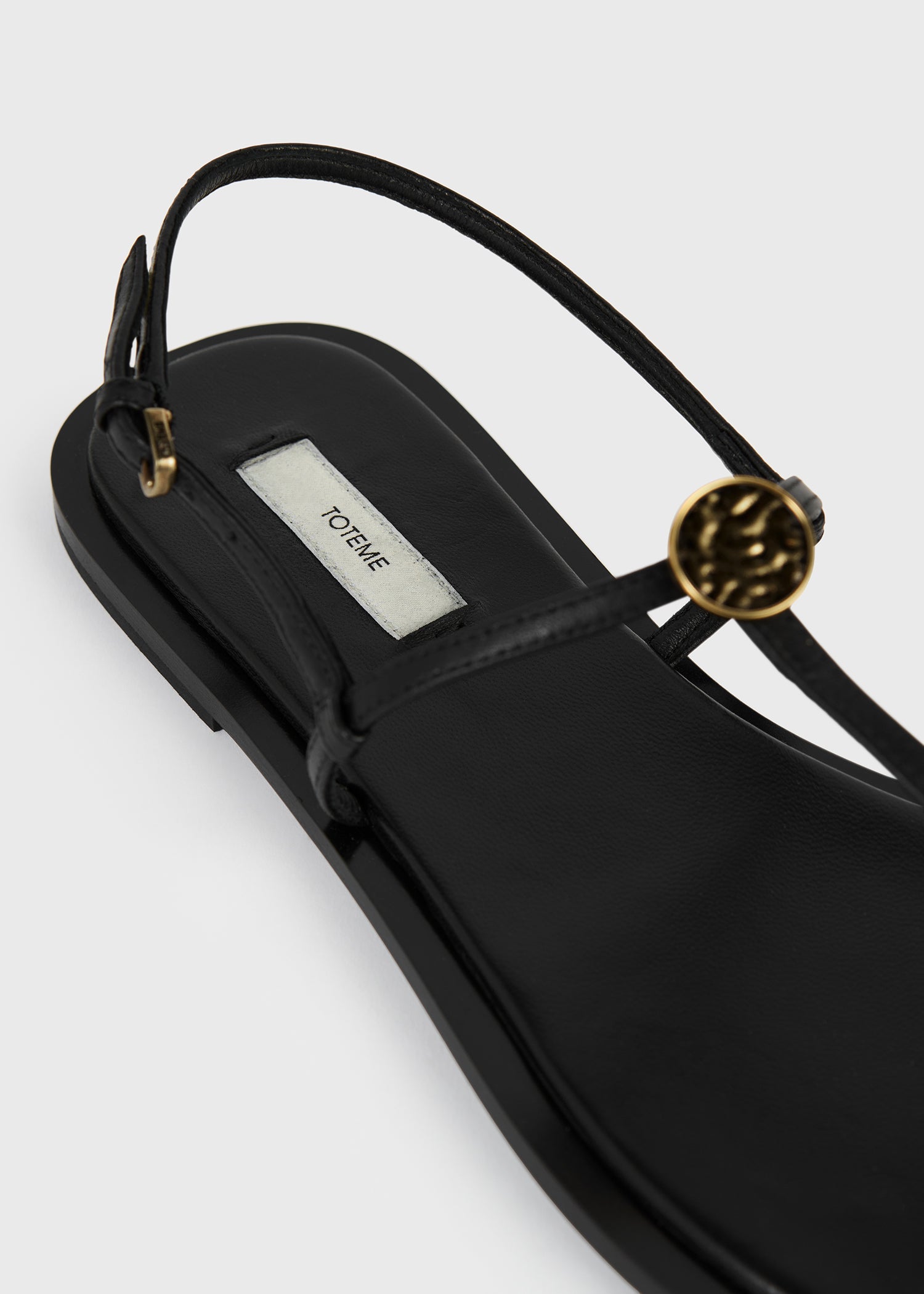 T-strap nappa sandals black