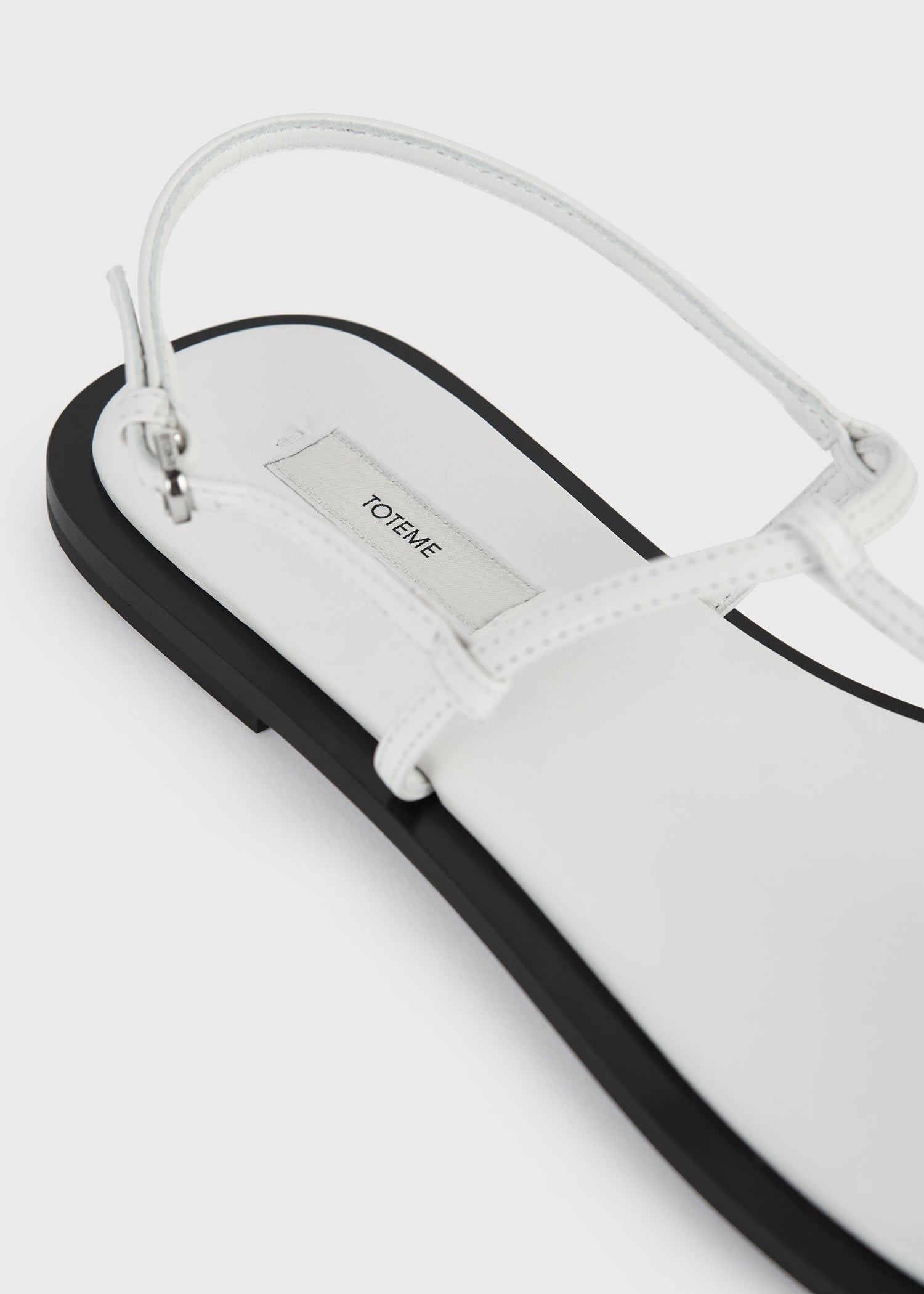 T-strap nappa sandals white/black