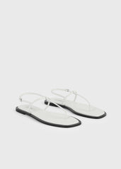 T-strap nappa sandals white/black