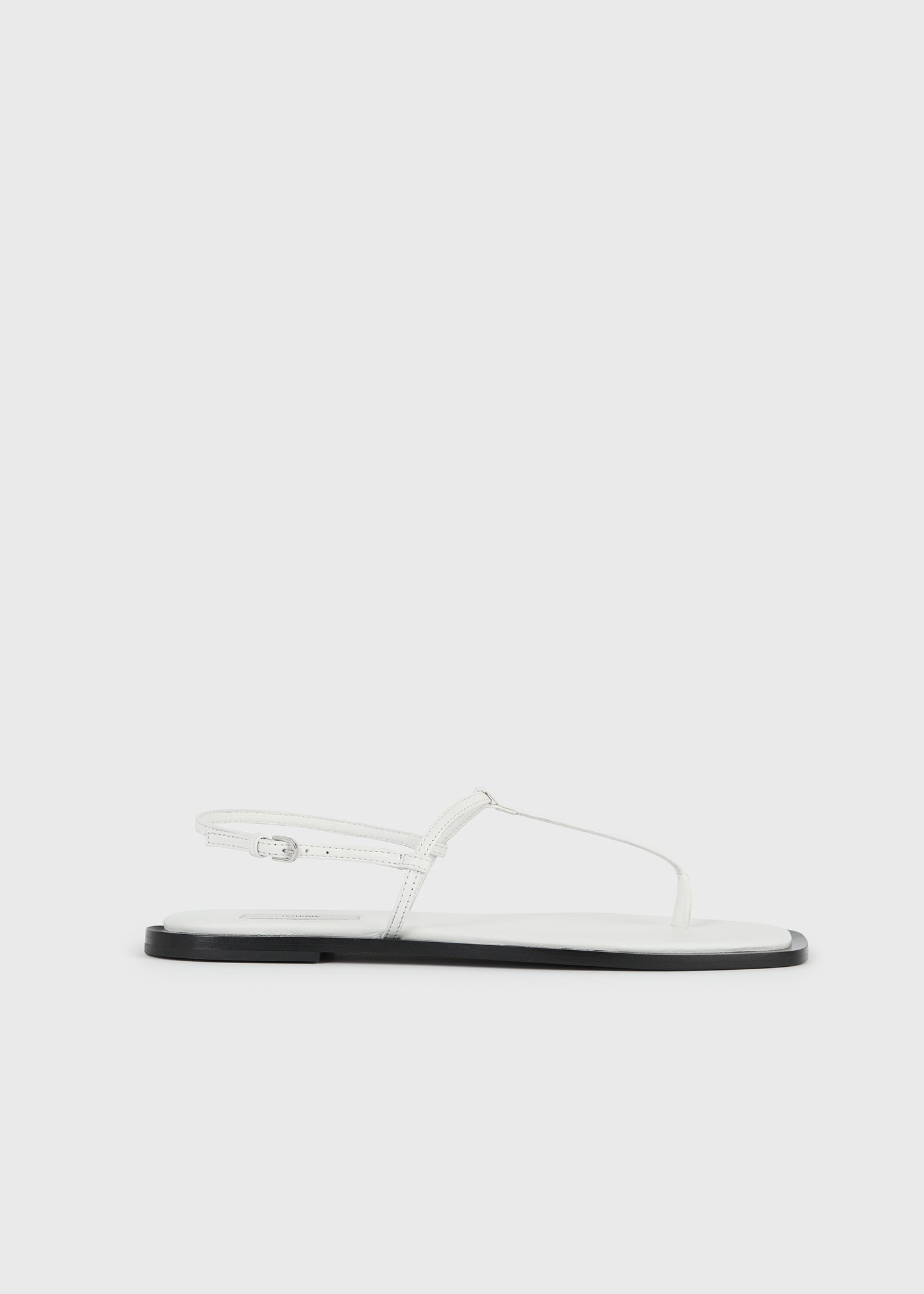 T-strap nappa sandals white/black
