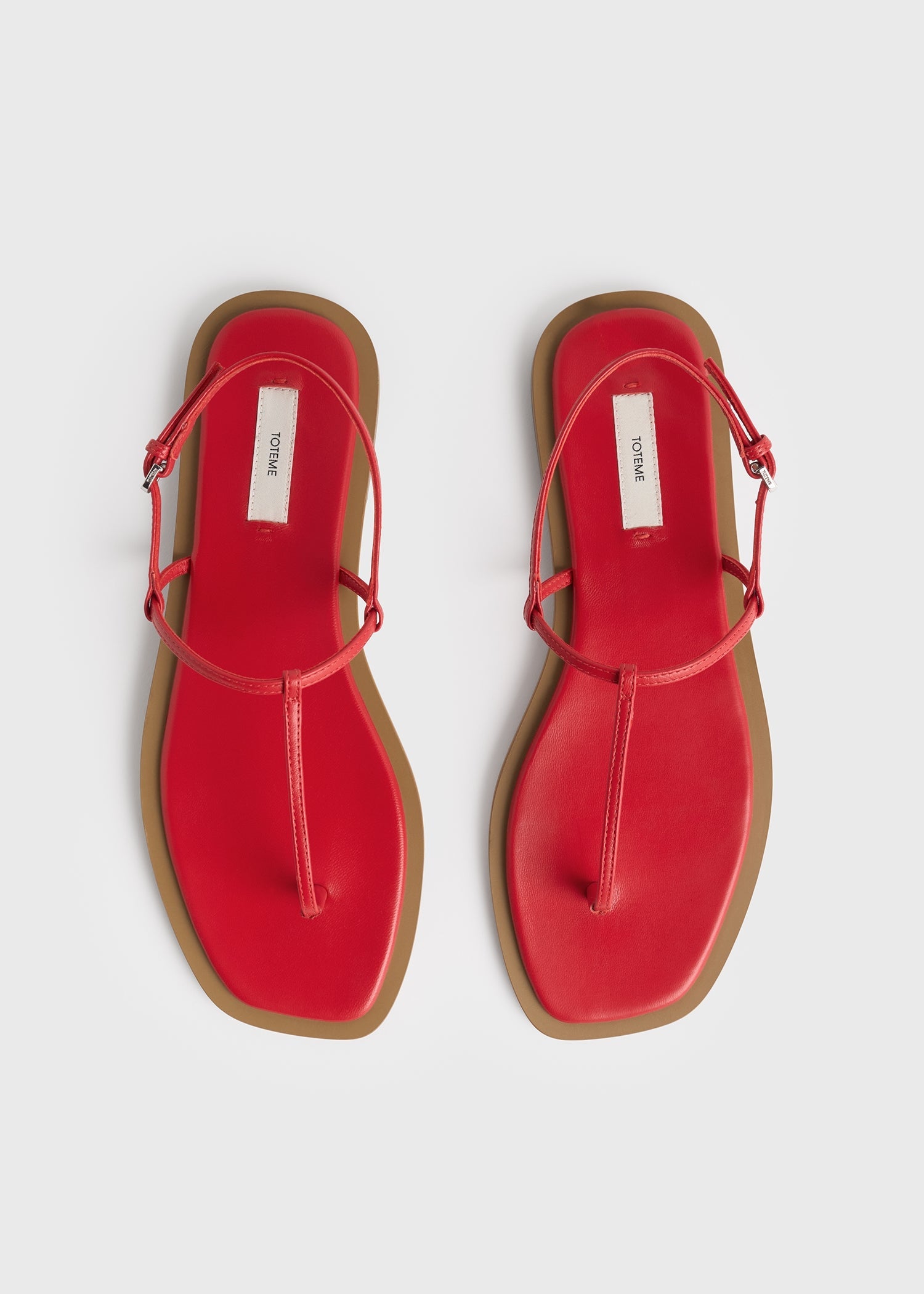 T-strap nappa sandals red/desert