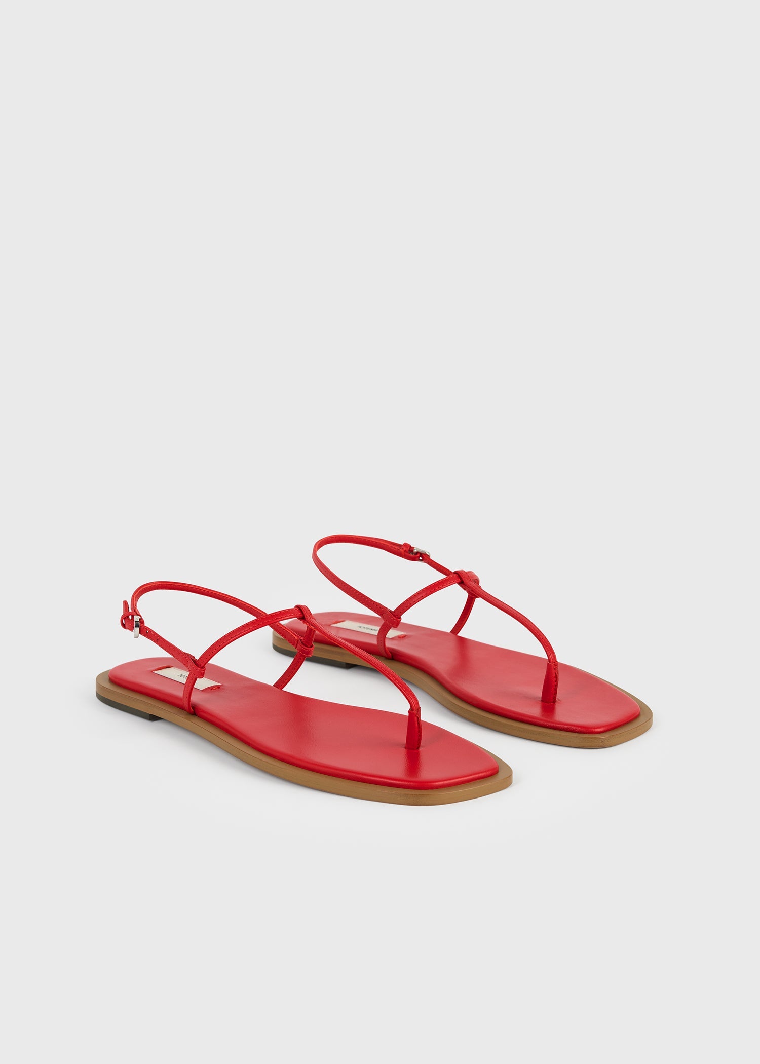 T-strap nappa sandals red/desert